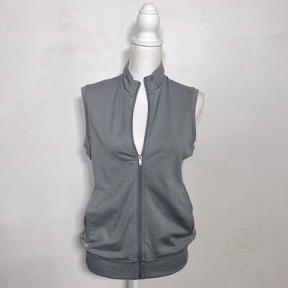 Adidas Womens Golf Vest Gray Sleeveless Zip Jacket Athleisure Sportswear Size S - Picture 2 of 8
